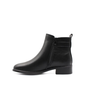 Γυναικεια Μποτακια Αστραγαλου Με Διακοσμητικο Λουρακι κ Φερμουαρ 7180 Μαυρο - Image 3