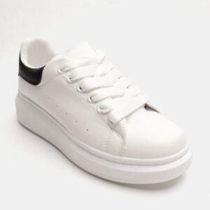 Unisex Λευκο Μαυρο Sneakers Δίσολο U7127 Με Λευκή Σόλα - Image 6