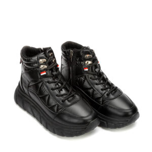 Γυναικείο Μποτάκι Apres Ski με Κορδόνι Δίσολο SD07013 BLONDIE Μαυρο - Image 6