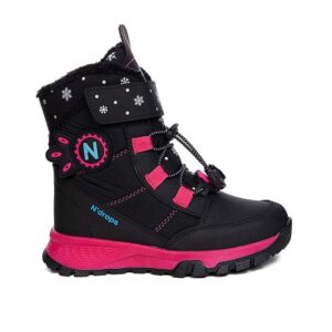 Παιδικα Μποτακια Κοριτσι Χιονιου Με Χρατς Κ Λαστιχακια Μαυρο-Φουξια - Image 3
