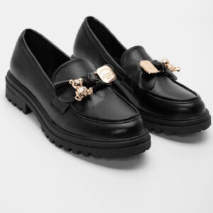 Γυναικεια Μοκασίνια με Διακοσμητικό Φιόγκο Μαυρα - Image 2