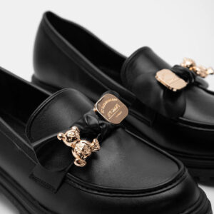 Γυναικεια Μοκασίνια με Διακοσμητικό Φιόγκο Μαυρα - Image 4