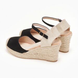 Πλατφόρμες suede με λουράκι στον αστράγαλο - Μαύρο - Image 3