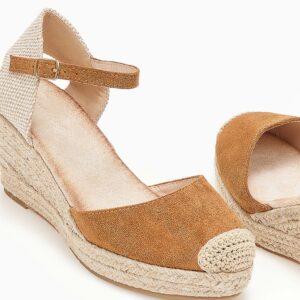 Πλατφόρμες suede με λουράκι στον αστράγαλο Καμελ - Image 3