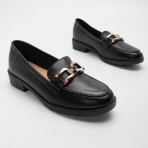 Γυναικεια Loafers με διακοσμητική αγκράφα - Μαύρα - Image 2