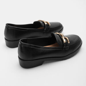 Γυναικεια Loafers με διακοσμητική αγκράφα - Μαύρα - Image 5