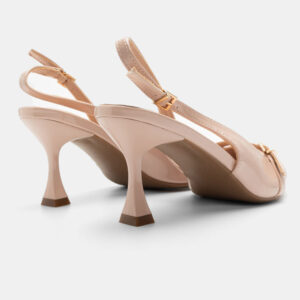 Γυναικειες Γόβες Μυτερές με Τόκες Μπεζ - Image 4