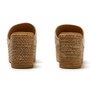 Γυναικεια Suede πλατφόρμες με φαρδιά φάσα Μπεζ - Image 5