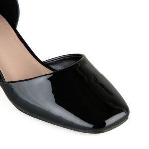 Γόβες από Λουστρίνι με Λουράκι Μαύρες - Image 5