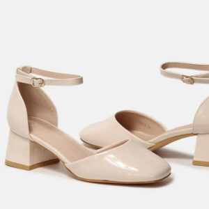 Γόβες από Λουστρίνι με Λουράκι Μπεζ - Image 3