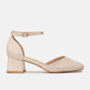 Γόβες από Λουστρίνι με Λουράκι Μπεζ - Image 4