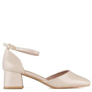 Γόβες από Λουστρίνι με Λουράκι Μπεζ - Image 1