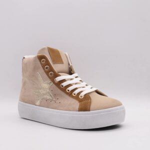 Γυναικεια Μποτακια Με Κορδονι Μπεζ - Image 4