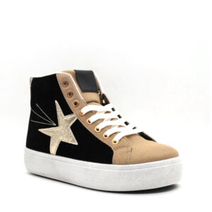 Γυναικεια Μποτακια Με Κορδονι Μαυρο - Image 1