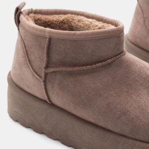 Μποτάκια Δίσολα με Εσωτερική Επένδυση Γούνας Καφε - Image 3