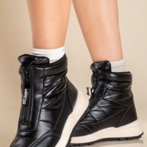 Γυναικιεα Μποτακια Χιονιου Casual  με φερμουάρ στο μπροστά μέρος Μαυρο - Image 4