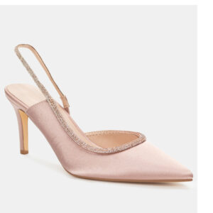 Γυναικειες Γόβες Μυτερές με Strass Nude - Image 1