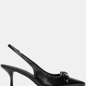 Γυναικειες Γόβες Μυτερές με Φιόγκο Μαυρες - Image 5