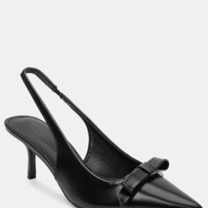 Γυναικειες Γόβες Μυτερές με Φιόγκο Μαυρες - Image 4