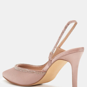 Γυναικειες Γόβες Μυτερές με Strass Nude - Image 3