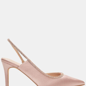 Γυναικειες Γόβες Μυτερές με Strass Nude - Image 2