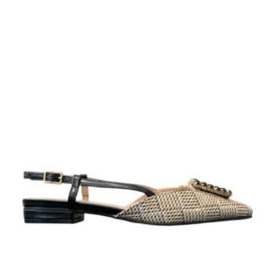 Γυναικειες Γόβες με Λουράκι Μαύρες-Μπεζ - Image 2