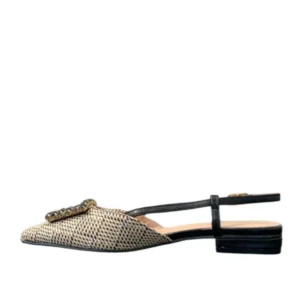 Γυναικειες Γόβες με Λουράκι Μαύρες-Μπεζ - Image 3