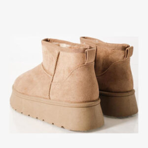 Zak Suede Γυναικεία Μποτάκια με Γούνα Μπεζ - Image 3