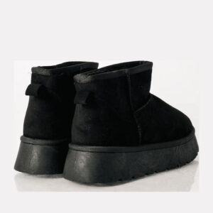 Zak Suede Γυναικεία Μποτάκια με Γούνα Μαύρα - Image 2