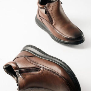 ZAK Καφε Ανδρικά Μποτάκια με Φερμουάρ - Image 5