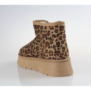 ZakΓυναικεία Μποτάκια με Γούνα Καφέ Λεοπαρ - Image 3