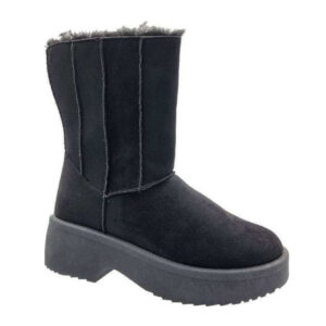 ZakSuede Γυναικεία Μποτάκια με Γούνα Μαύρα - Image 1