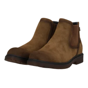 Decarsdz Ανδρικο Χαμηλο Μποτακι Δερματινη με Λαστιχο και Φερμουαρ Xακι - Image 2