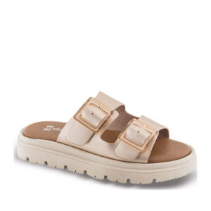 Zak Δερμάτινα Γυναικεία Σανδάλια Χρυσά - Image 1