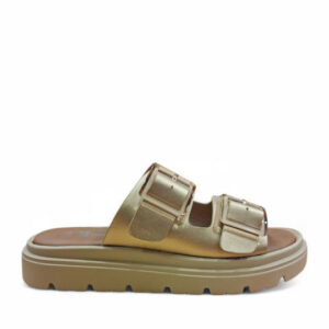 Zak Δερμάτινα Γυναικεία Σανδάλια Χρυσά - Image 2