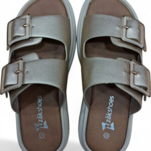 Zak Δερμάτινα Γυναικεία Σανδάλια Χρυσά - Image 4