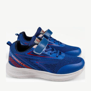 Παιδικά αθλητικά sneakers μπλε με αυτοκόλλητο λουράκι και μαλακό πάτο - Image 4