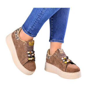 Zak Γυναικεία Flatforms Sneakers Πούρο - Image 3